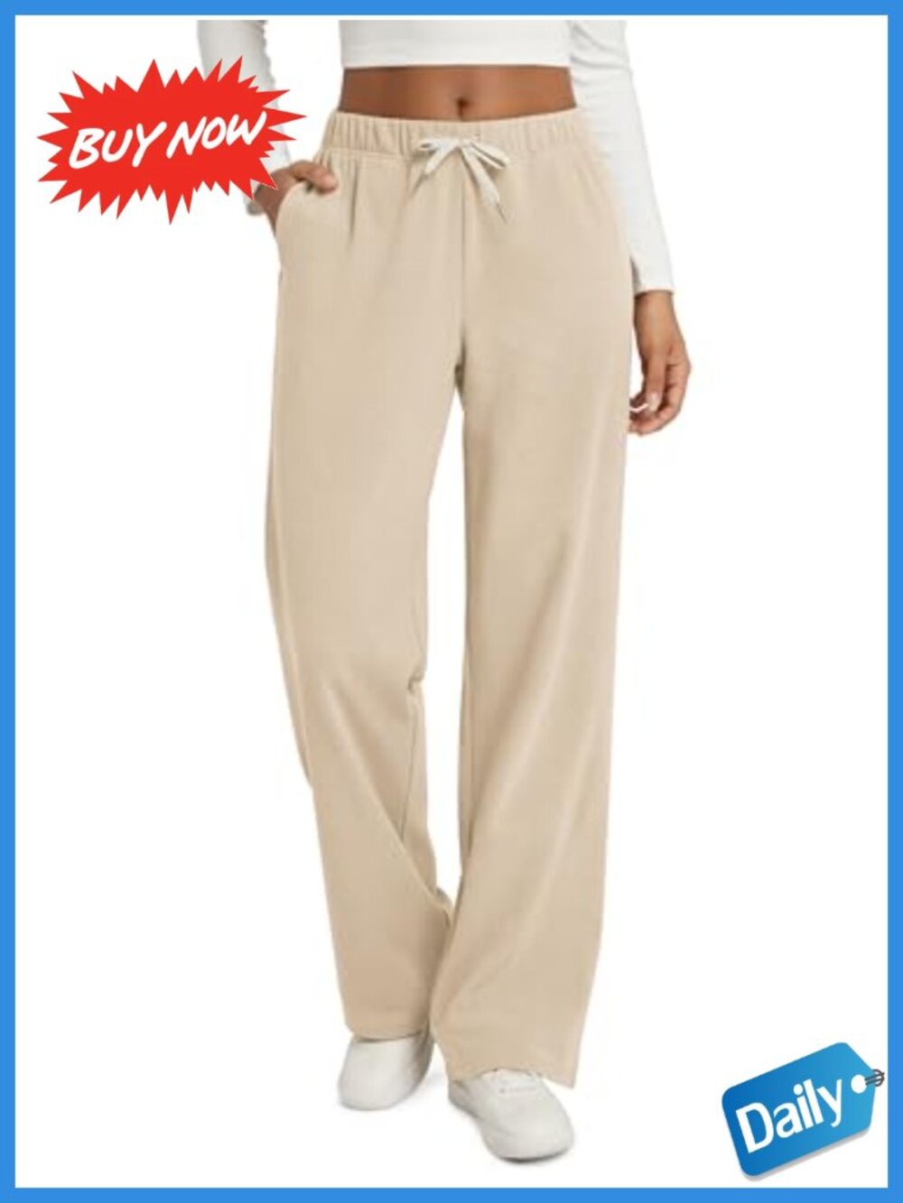 Brushed Fleece Straight Leg Lounge Sweatpants High Waisted with Pockets